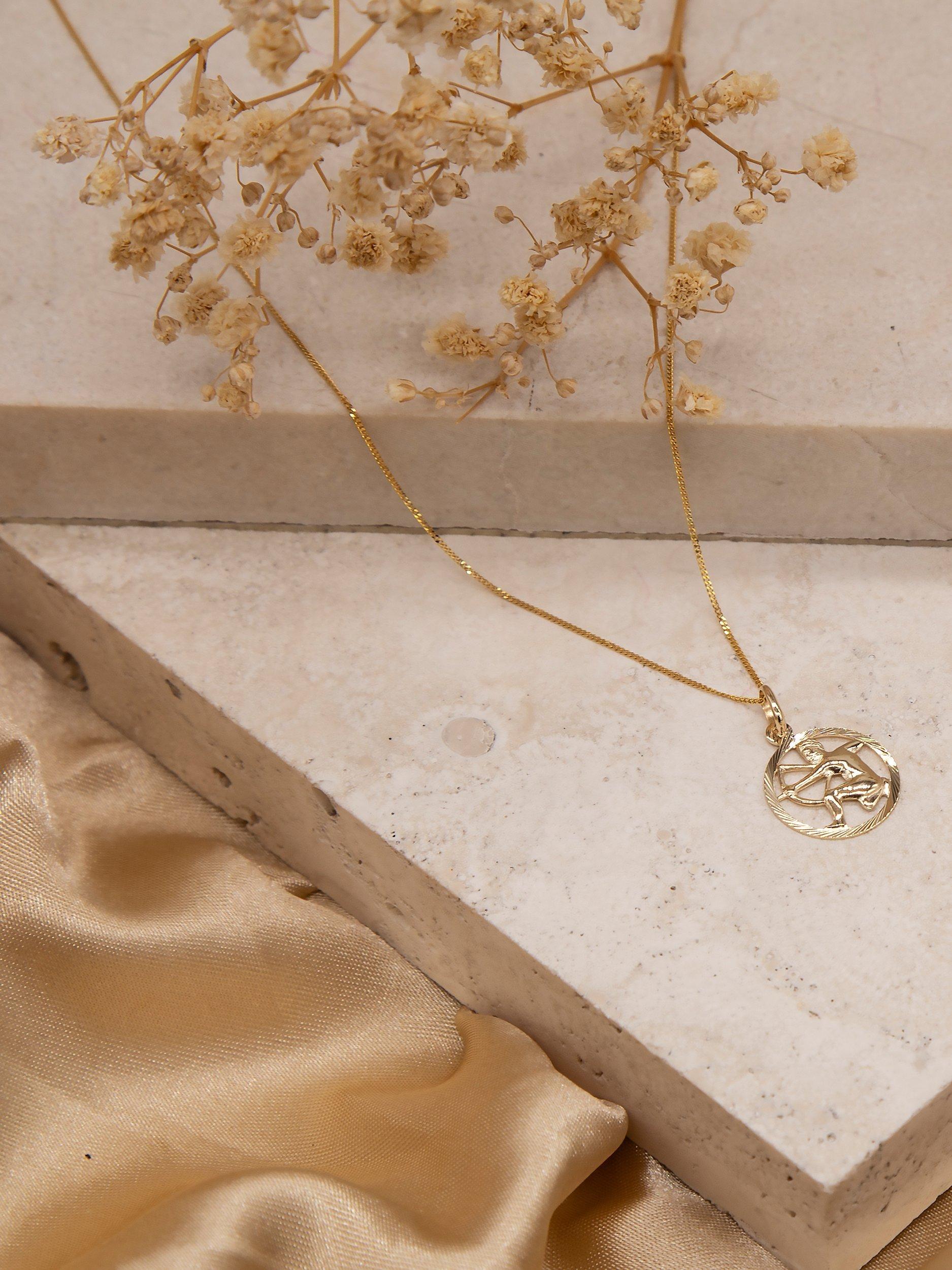 Product image 4 of 4, which shows IBB 9ct Yellow Gold Zodiac Necklace, Sagittarius