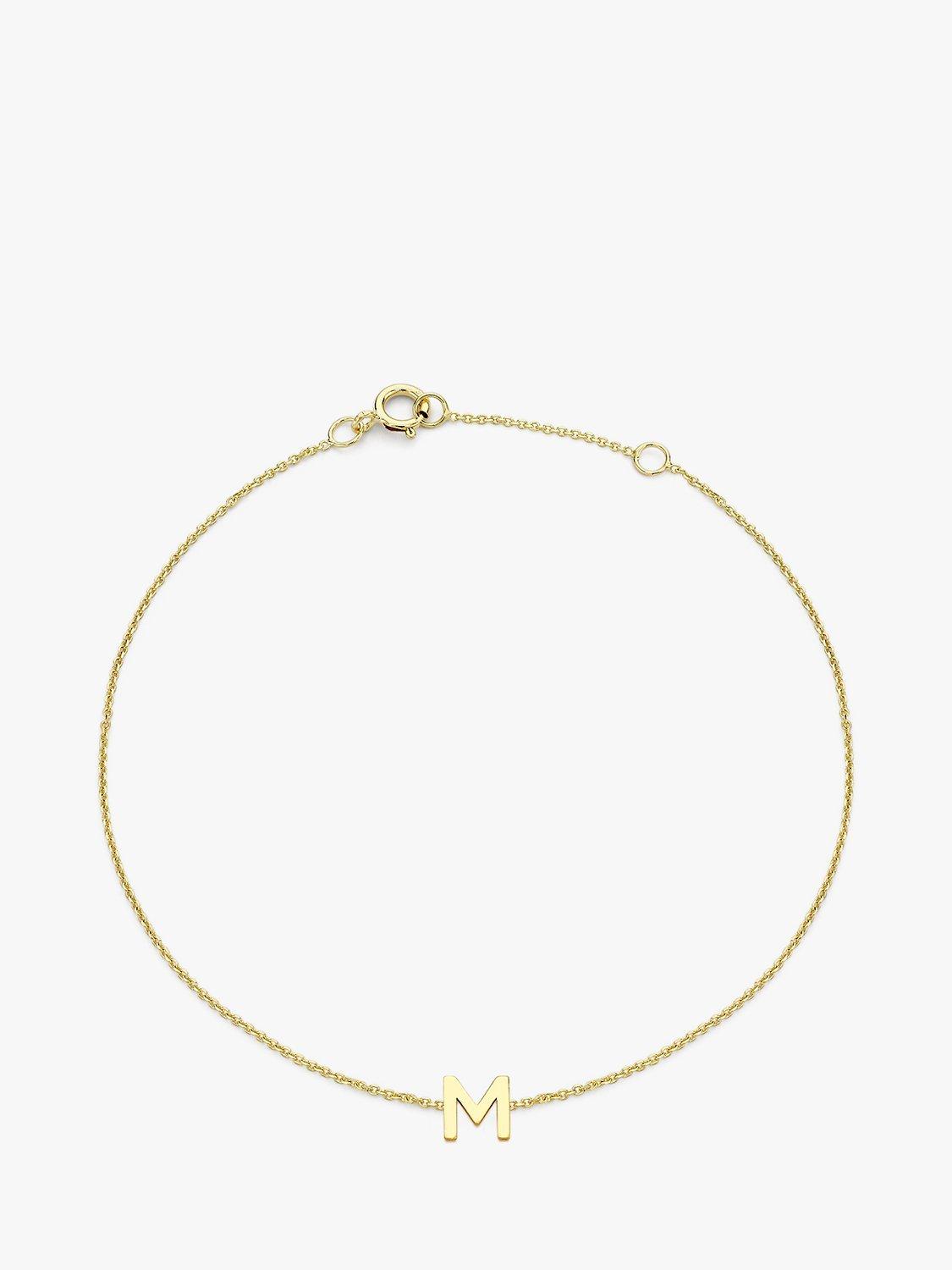 Product image 1 of 5, which shows IBB 9ct Yellow Gold Initial Bracelet, M