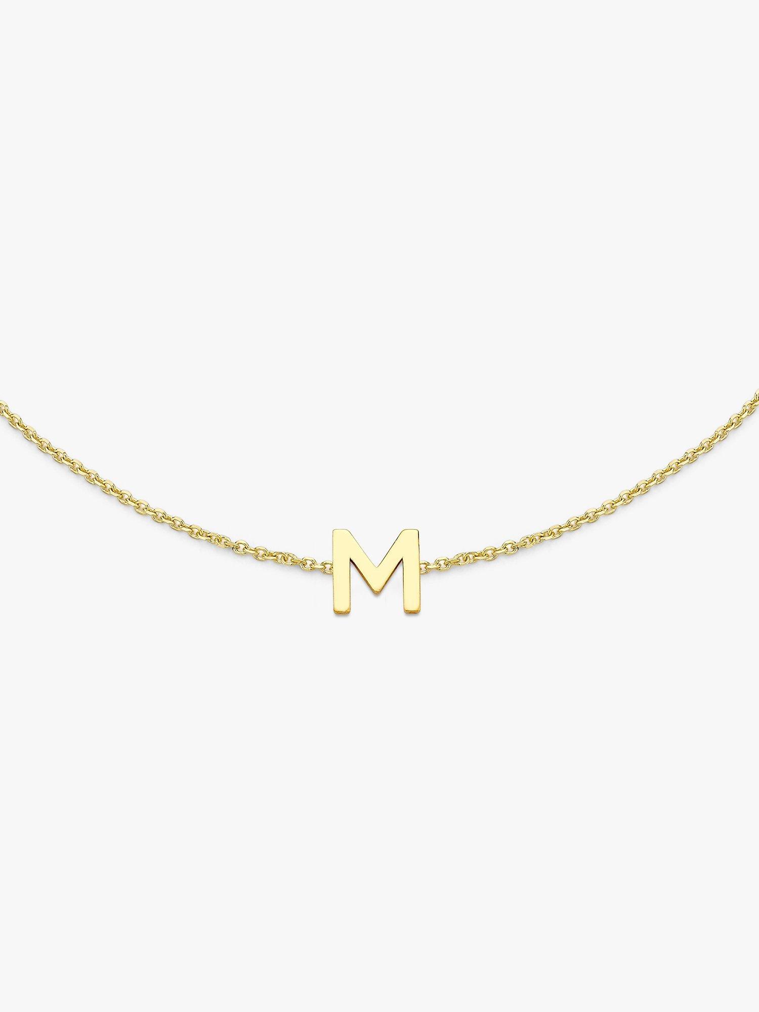 IBB 9ct Yellow Gold Initial Bracelet, M