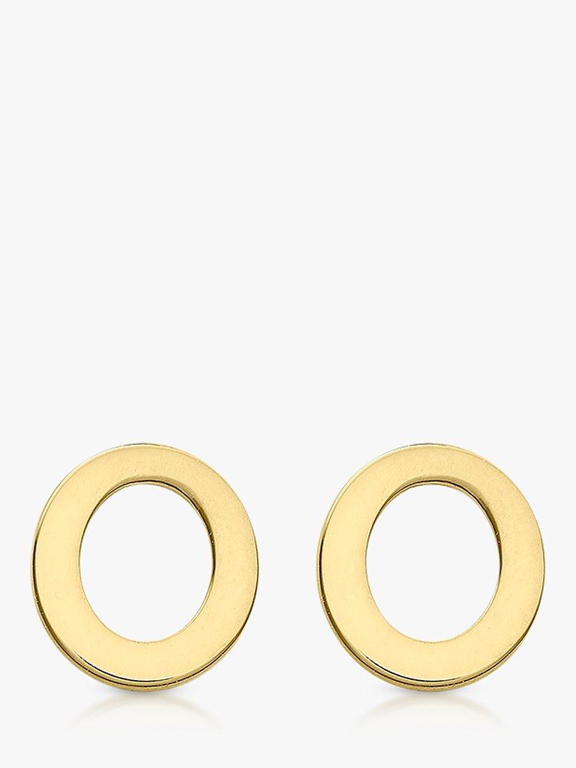 IBB 9ct Gold Initial Stud Earrings, O
