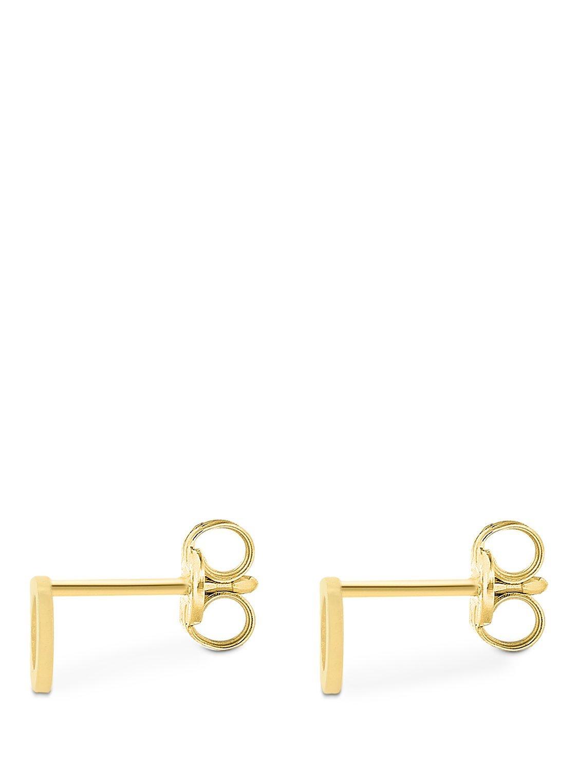 IBB 9ct Gold Initial Stud Earrings, O