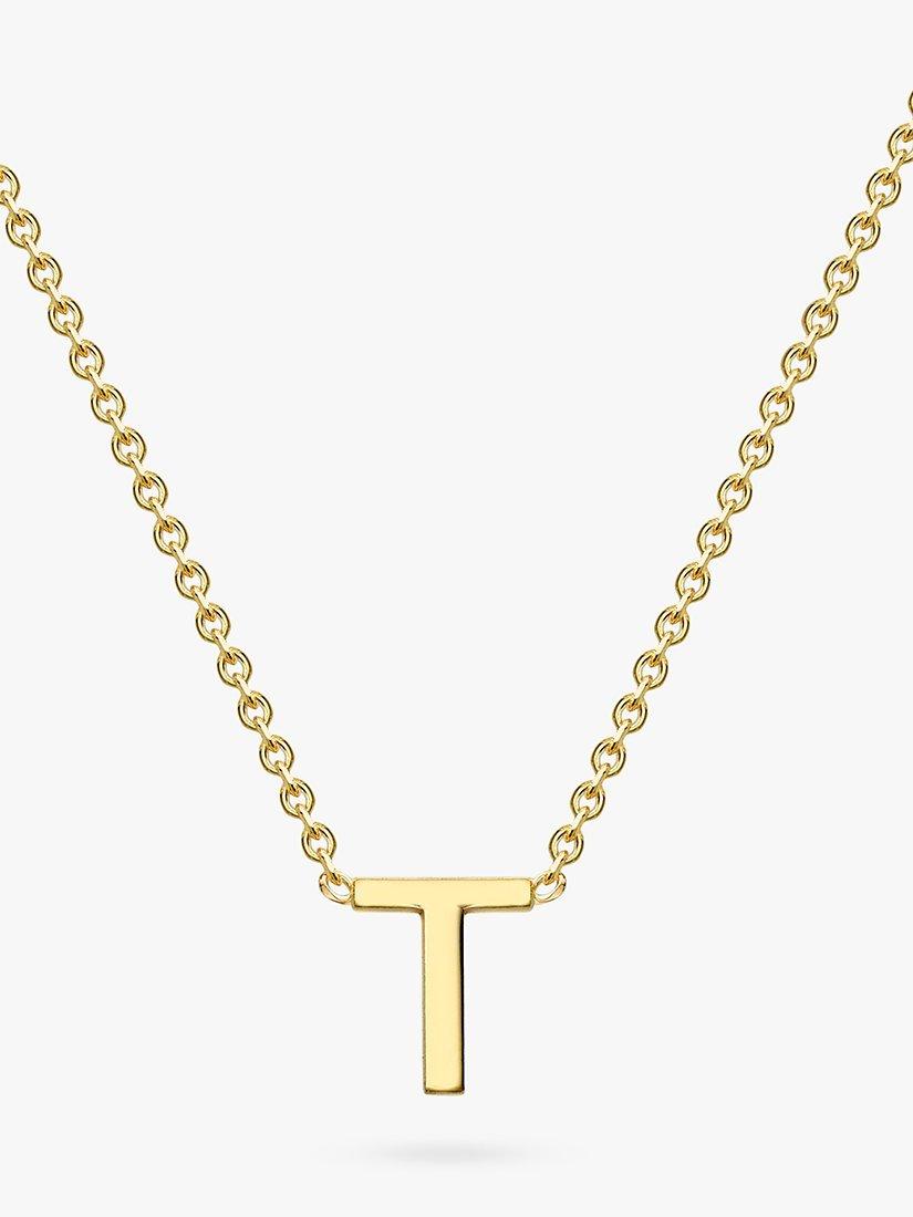 Product image 1 of 4, which shows IBB 9ct Yellow Gold Initial Necklace, T