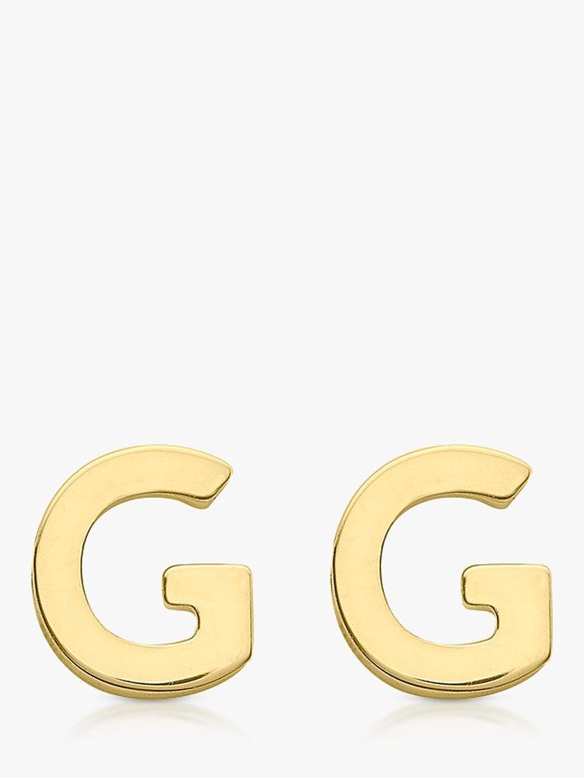 IBB 9ct Gold Initial Stud Earrings, G