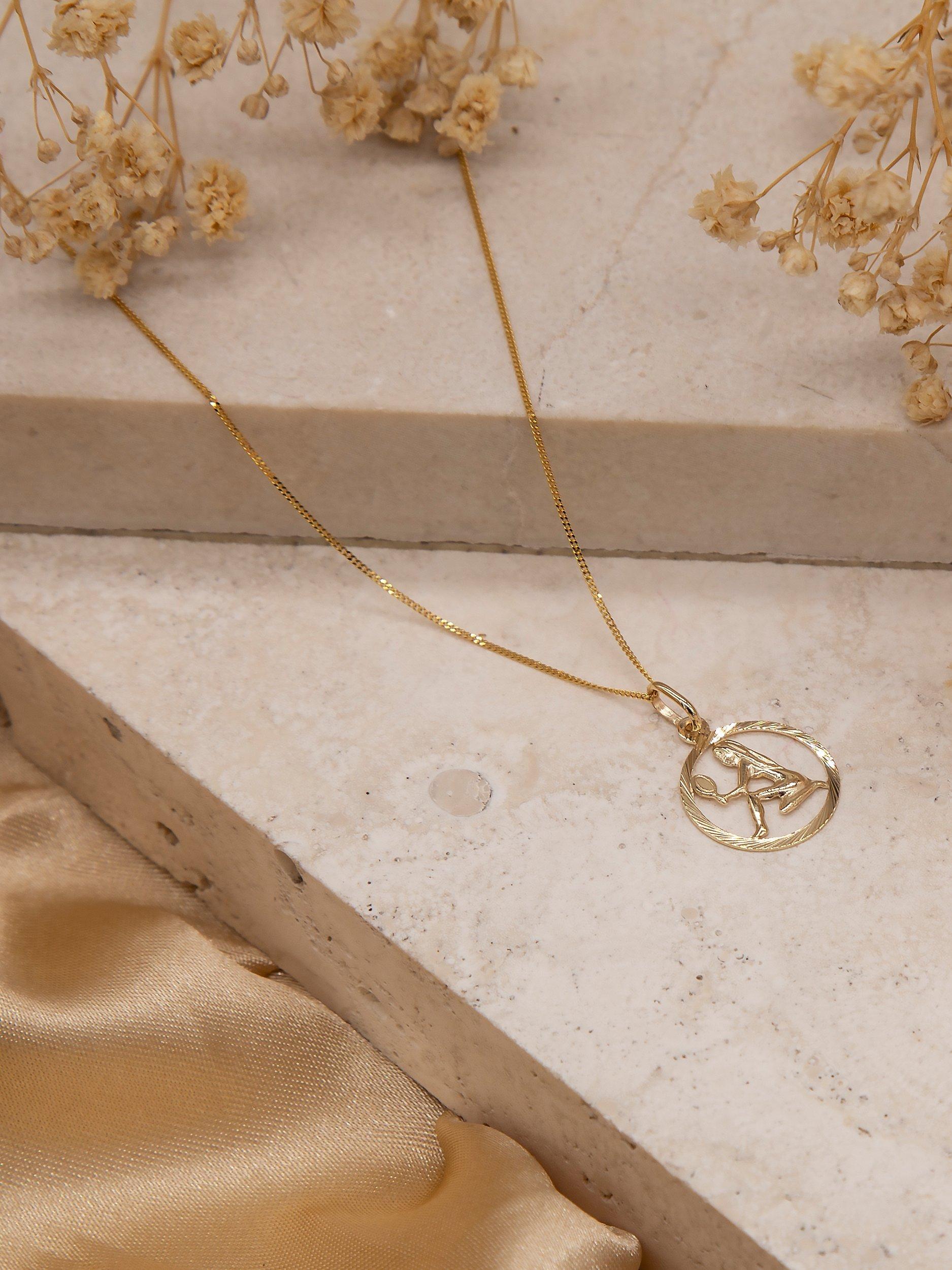 Product image 4 of 4, which shows IBB 9ct Yellow Gold Zodiac Necklace, Virgo