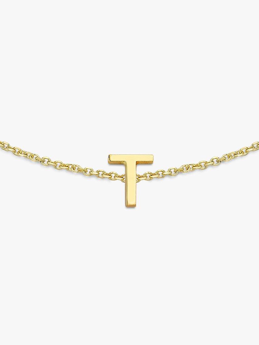 Product image 2 of 5, which shows IBB 9ct Yellow Gold Initial Bracelet, T