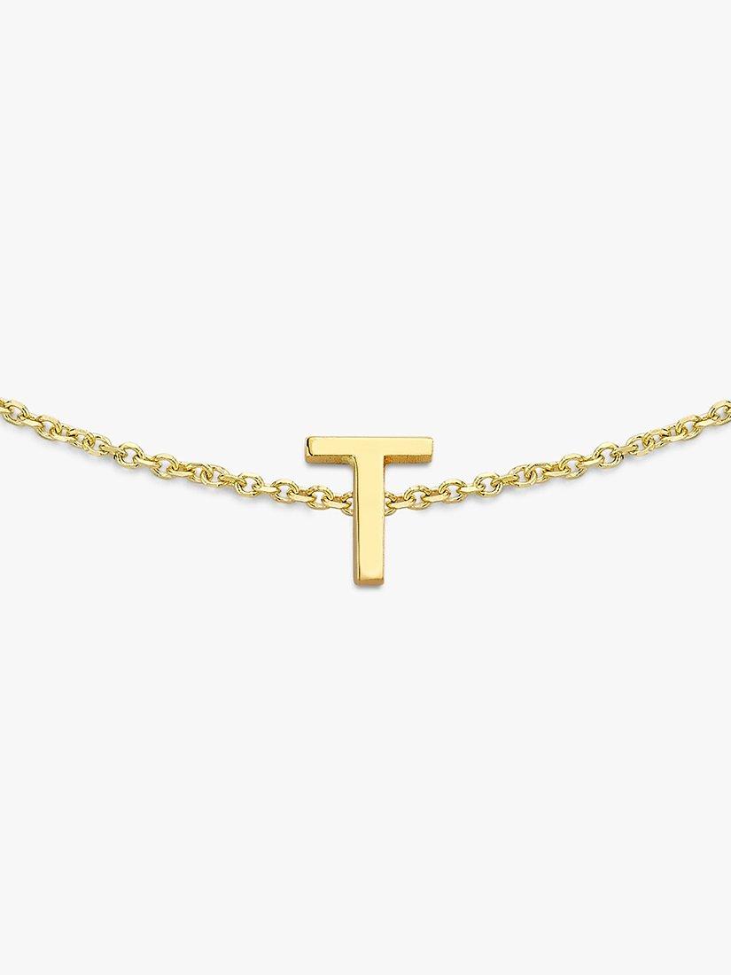 IBB 9ct Yellow Gold Initial Bracelet, T