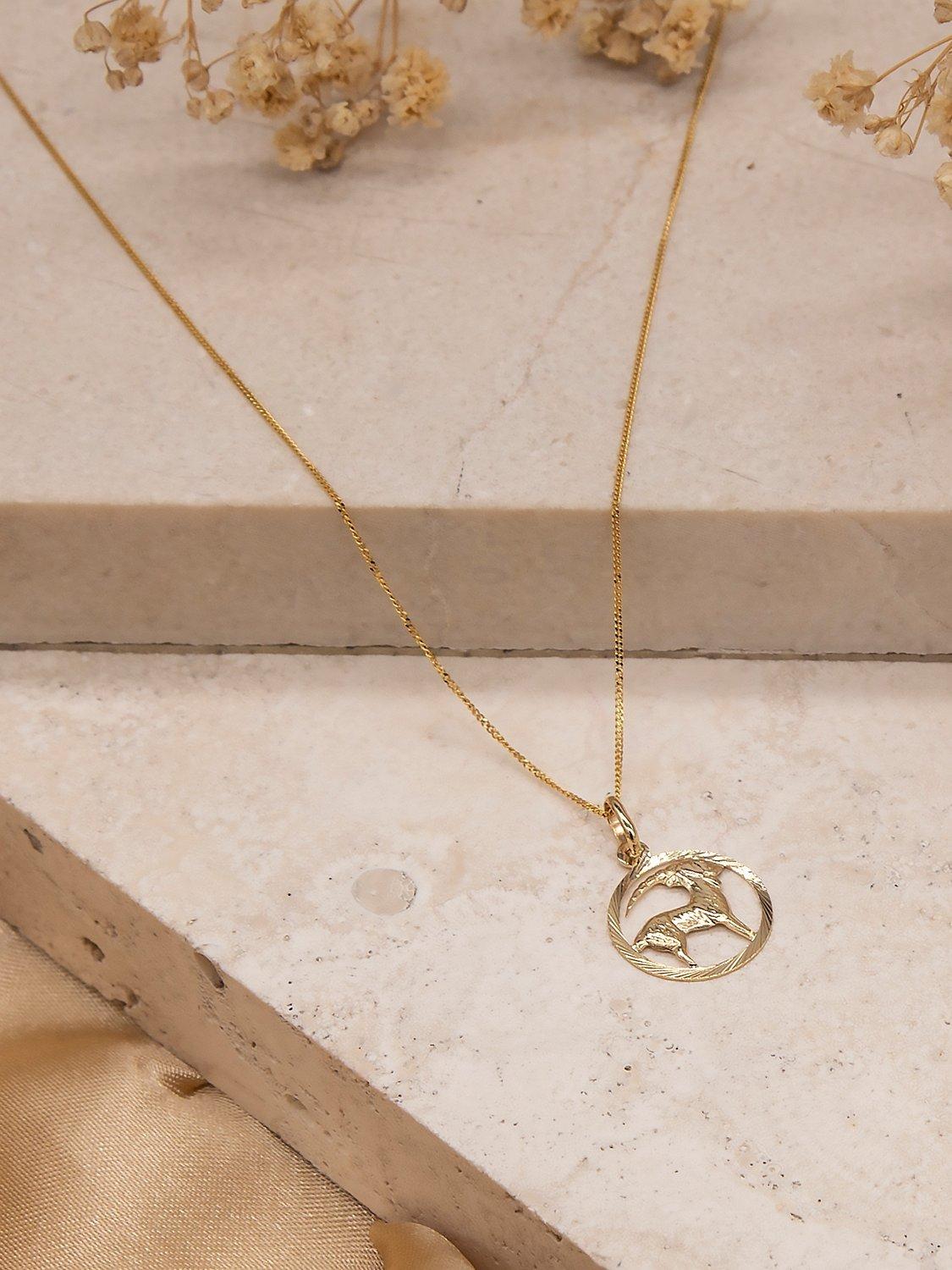 Product image 4 of 4, which shows IBB 9ct Yellow Gold Zodiac Necklace, Capricorn
