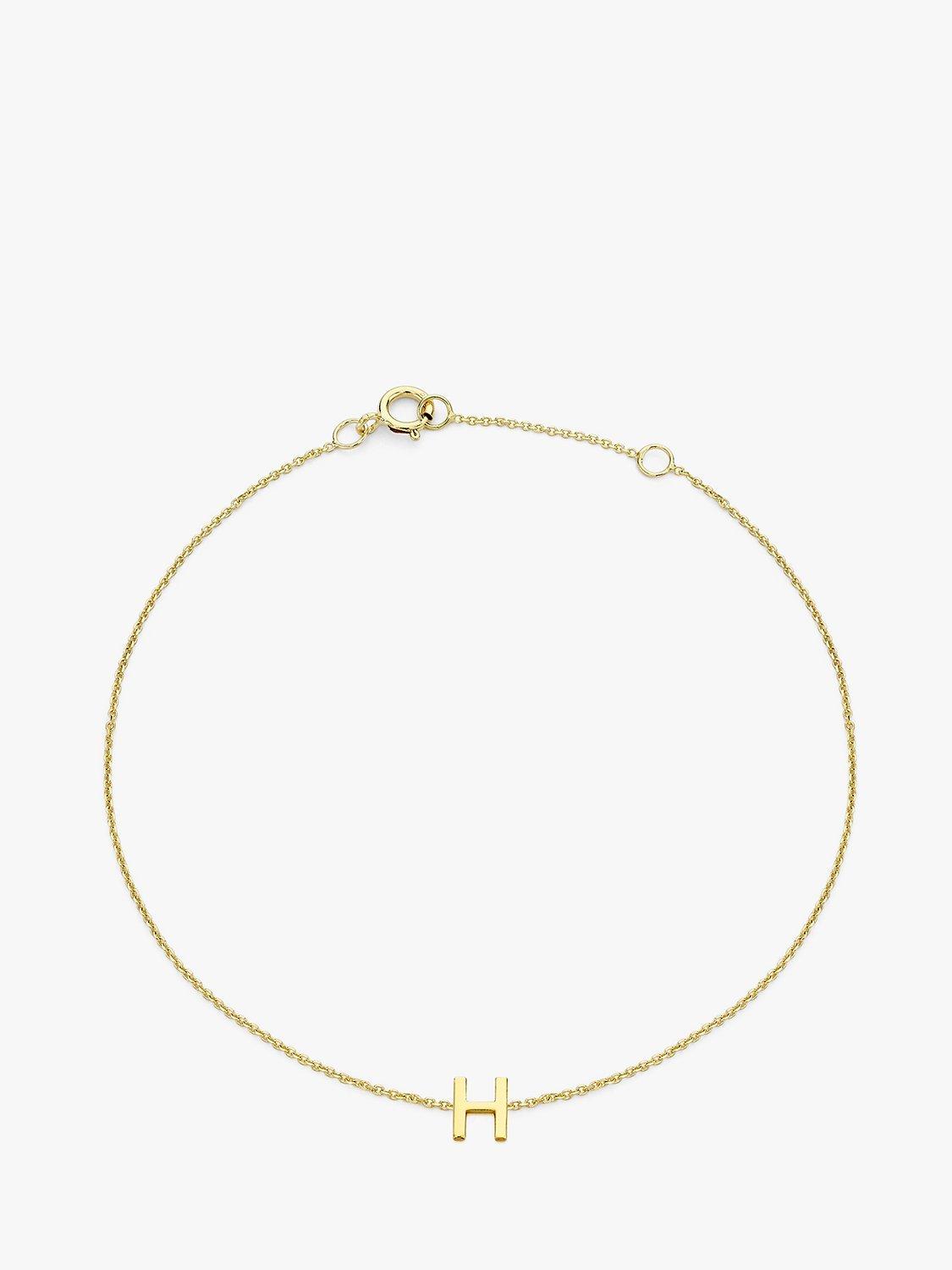 Product image 1 of 5, which shows IBB 9ct Yellow Gold Initial Bracelet, H