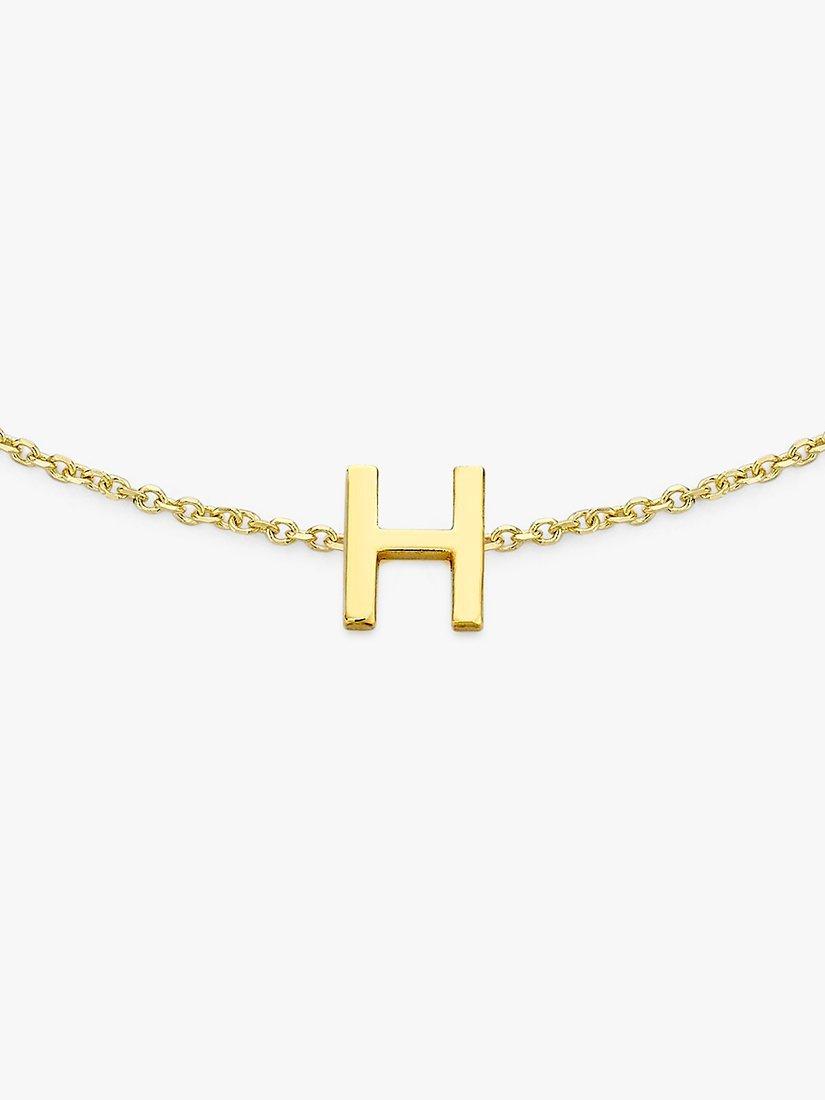 Product image 2 of 5, which shows IBB 9ct Yellow Gold Initial Bracelet, H