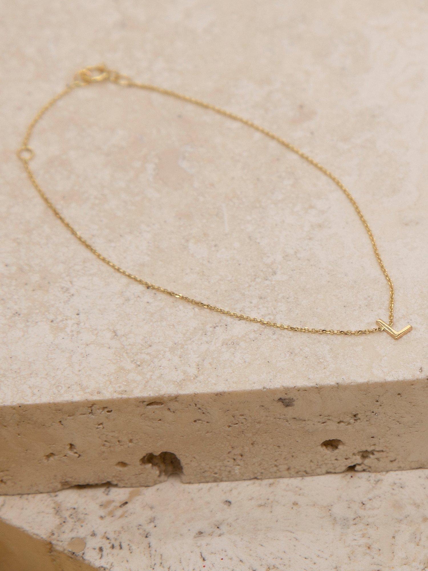 Product image 5 of 5, which shows IBB 9ct Yellow Gold Initial Bracelet, L