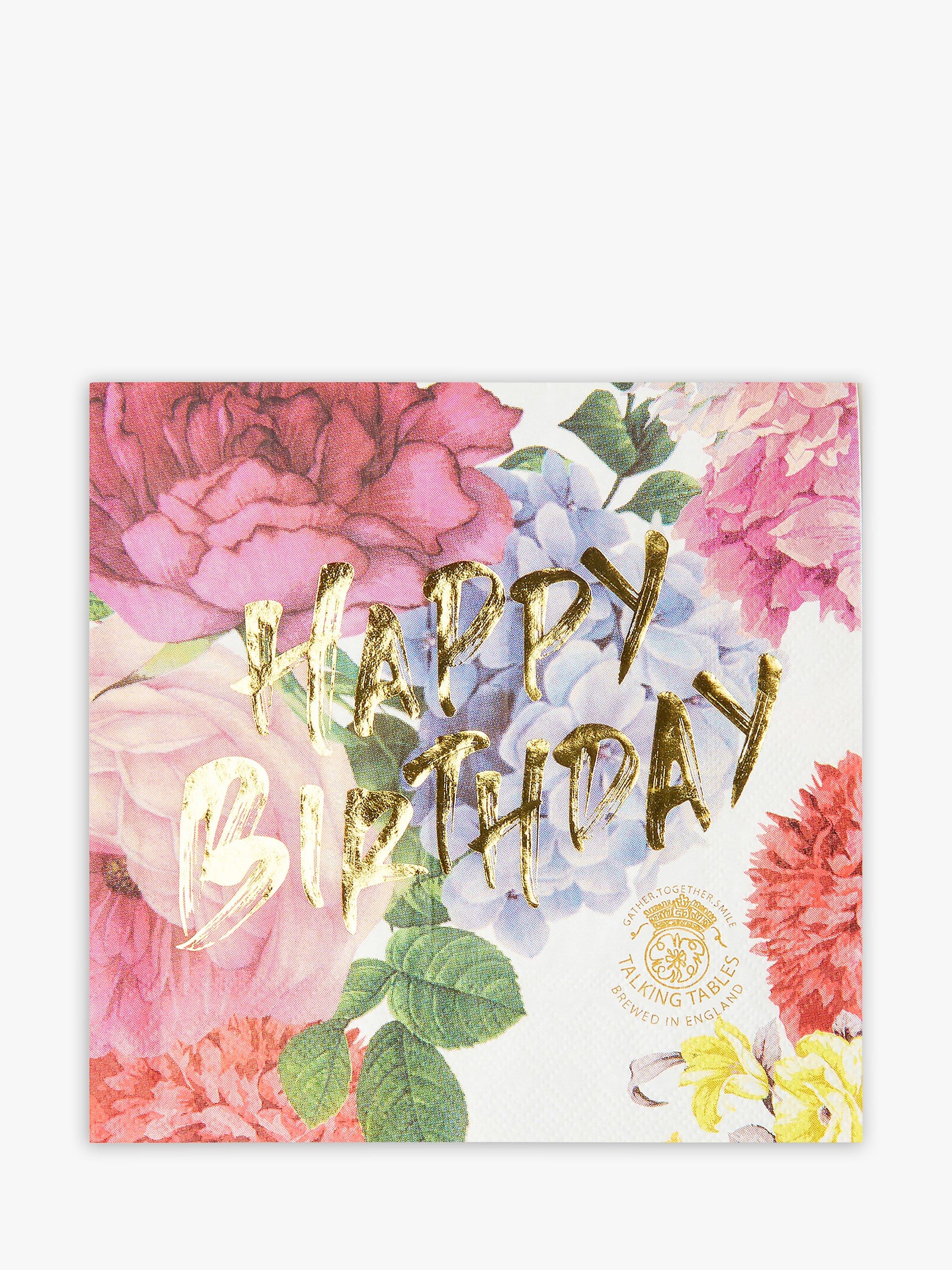 Talking Tables Truly Scrumptious Birthday Paper Napkins, Pack of 20, Pink/Multi