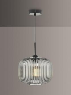 Där Demarius Smoked Glass Pendant Ceiling Light, Black, Black