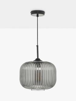 Där Demarius Smoked Glass Pendant Ceiling Light, Black - view 2, Black