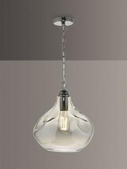 Där Esarosa Smoked Glass Pendant Ceiling Light, Black Chrome, Black Chrome