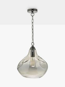 Där Esarosa Smoked Glass Pendant Ceiling Light, Black Chrome - view 2, Black Chrome