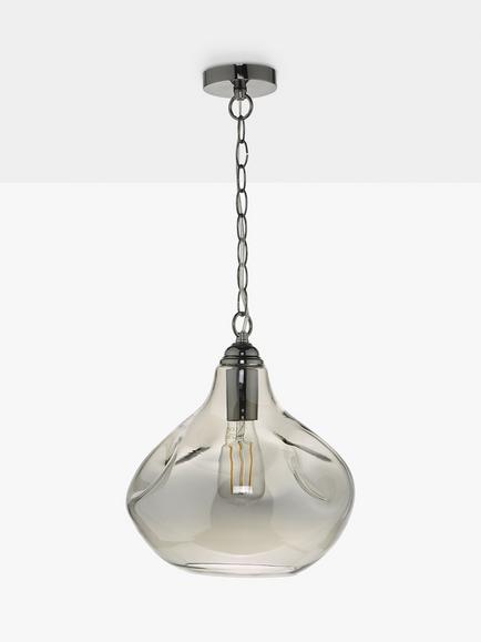 Där Esarosa Smoked Glass Pendant Ceiling Light, Black Chrome - view 2, Black Chrome