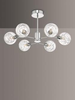 Där Tyka Semi Flush Ceiling Light, Polished Chrome, Polished Chrome