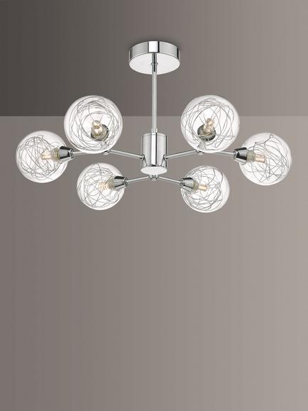 Där Tyka Semi Flush Ceiling Light, Polished Chrome, Polished Chrome