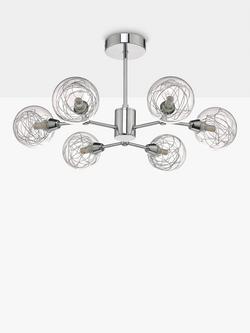Där Tyka Semi Flush Ceiling Light, Polished Chrome - view 2, Polished Chrome