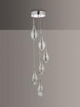 Där Seta 6 Glass Pendant Cluster Ceiling Light, Polished Chrome