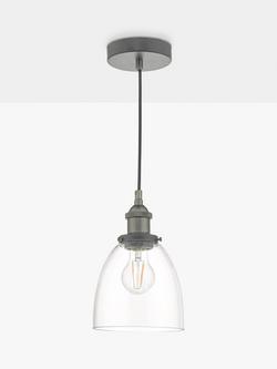 Där Arvin Glass Pendant Ceiling Light, Antique Chrome - view 2, Antique Chrome