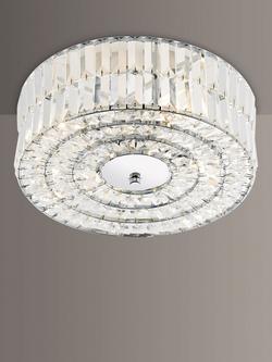 Där Errol Crystal Semi Flush Ceiling Light, Clear/Polished Chrome, Clear/Polished Chrome