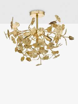 Där Yadira Leaf Semi Flush Ceiling Light, Gold - view 2, Gold