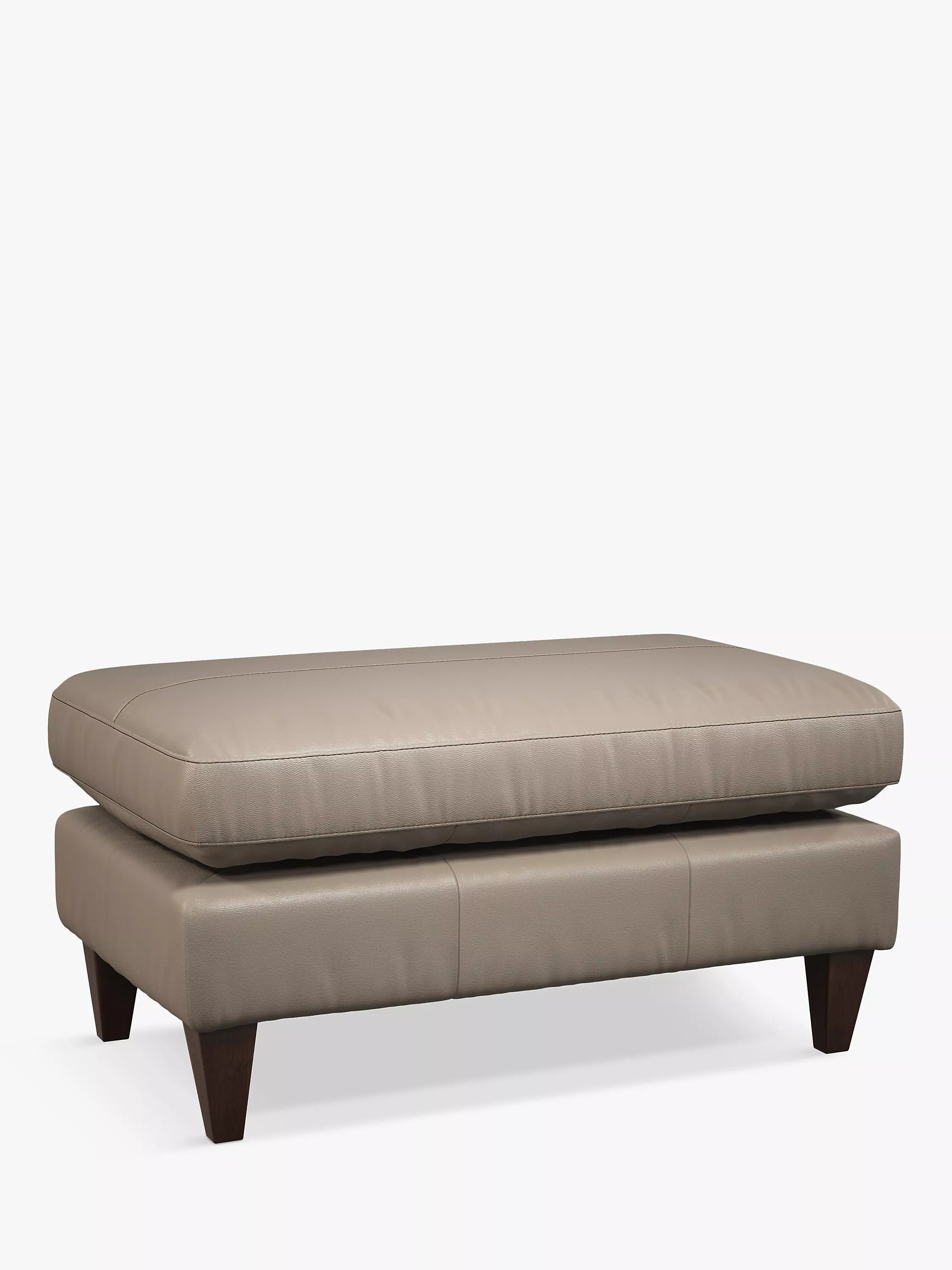 John Lewis Bailey Leather Footstool, Dark Leg