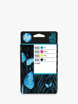 HP 932 Black, Cyan, Magenta & Yellow Multipack Original Ink Cartridges, Pack of 4, Multi
