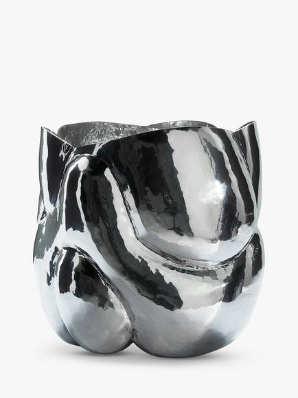 Tom Dixon Cloud Vase, H21cm, Silver, Silver