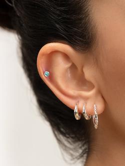 Monica Vinader Mini Gem Stud Earrings - view 2, Silver/Turquoise