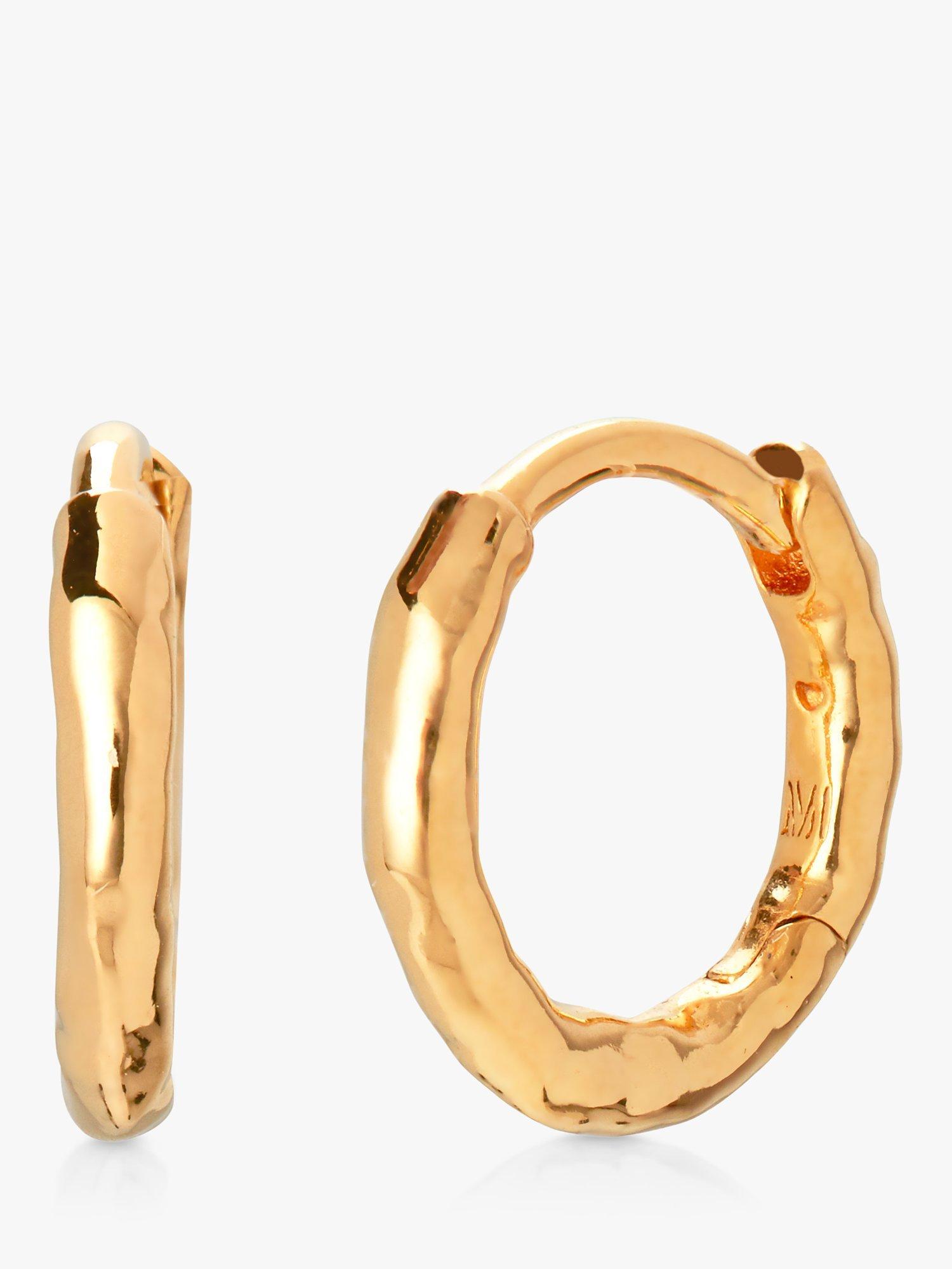 Product image 1 of 6, which shows Monica Vinader Siren Muse Mini Huggie Hoop Earringss, Gold
