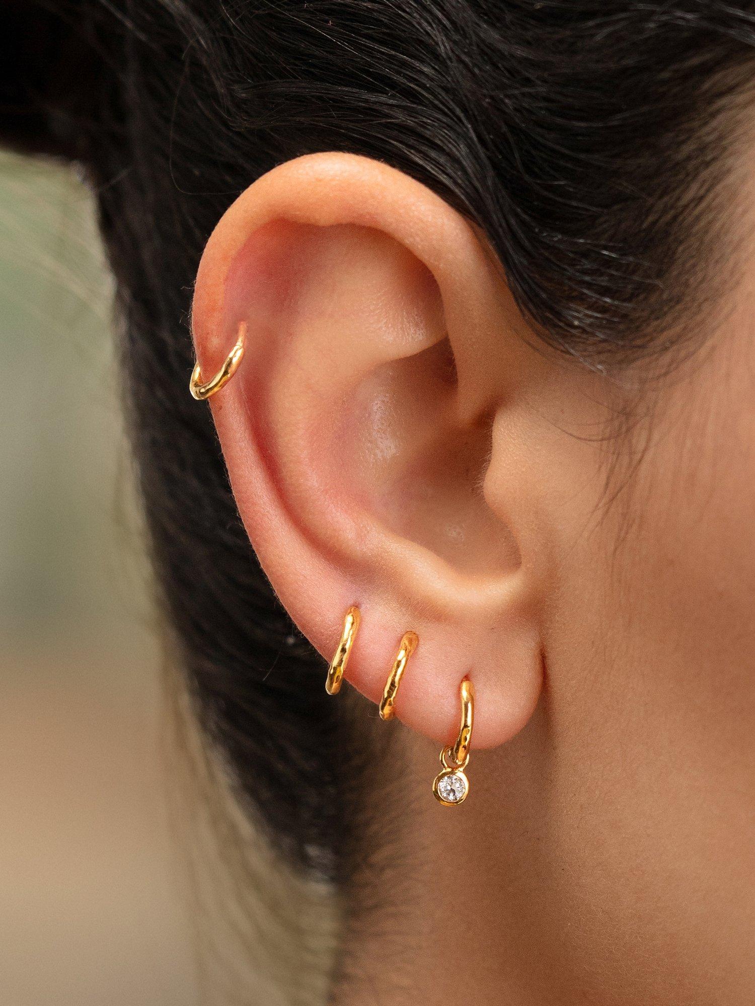 Product image 5 of 6, which shows Monica Vinader Siren Muse Mini Huggie Hoop Earringss, Gold