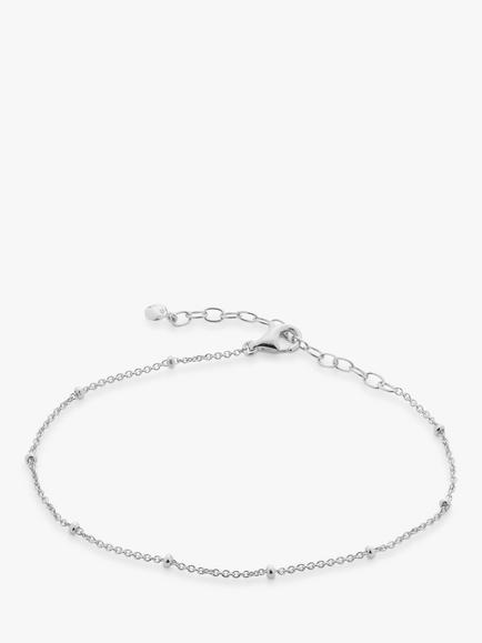 Monica Vinader Fine Beaded Chain Bracelet, Silver