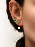 Monica Vinader Mini Gem Stud Earrings, Gold/Green Onyx