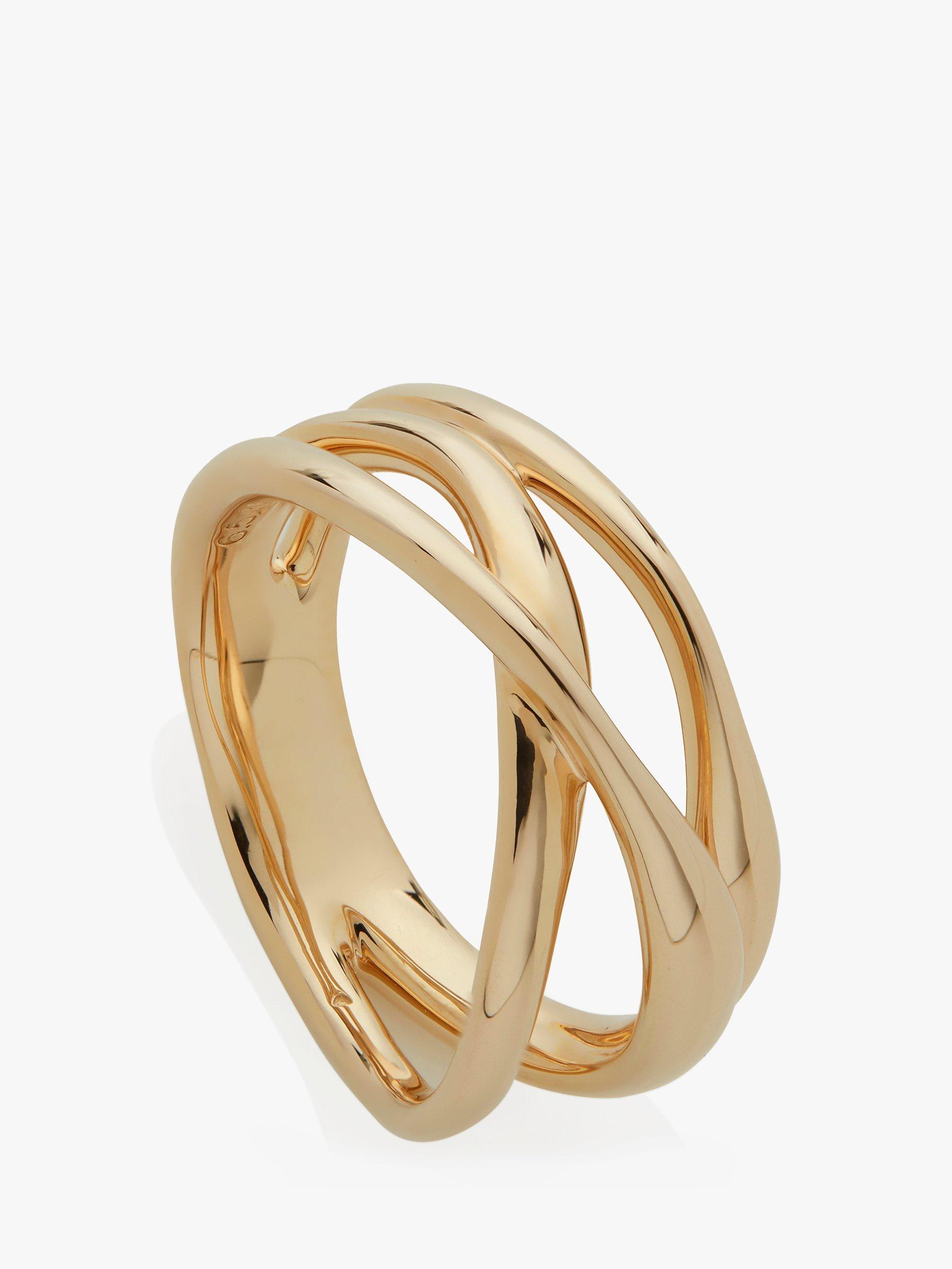 Monica Vinader Nura Cross Over Ring Gold