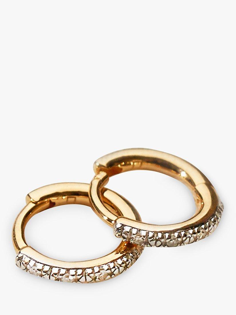 Monica Vinader Riva Diamond Huggie Hoop Earrings, Gold