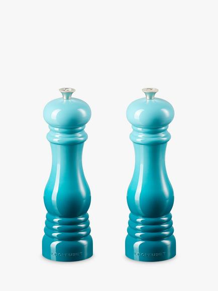 Le Creuset Classic Salt & Pepper Mills, Set of 2, Teal, Teal