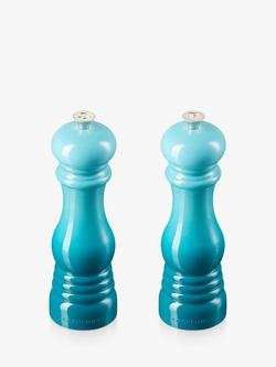 Le Creuset Classic Salt & Pepper Mills, Set of 2, Teal - view 2, Teal