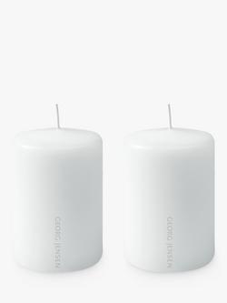 Georg Jensen Pillar Candles, Set of 2, H10cm, White, White
