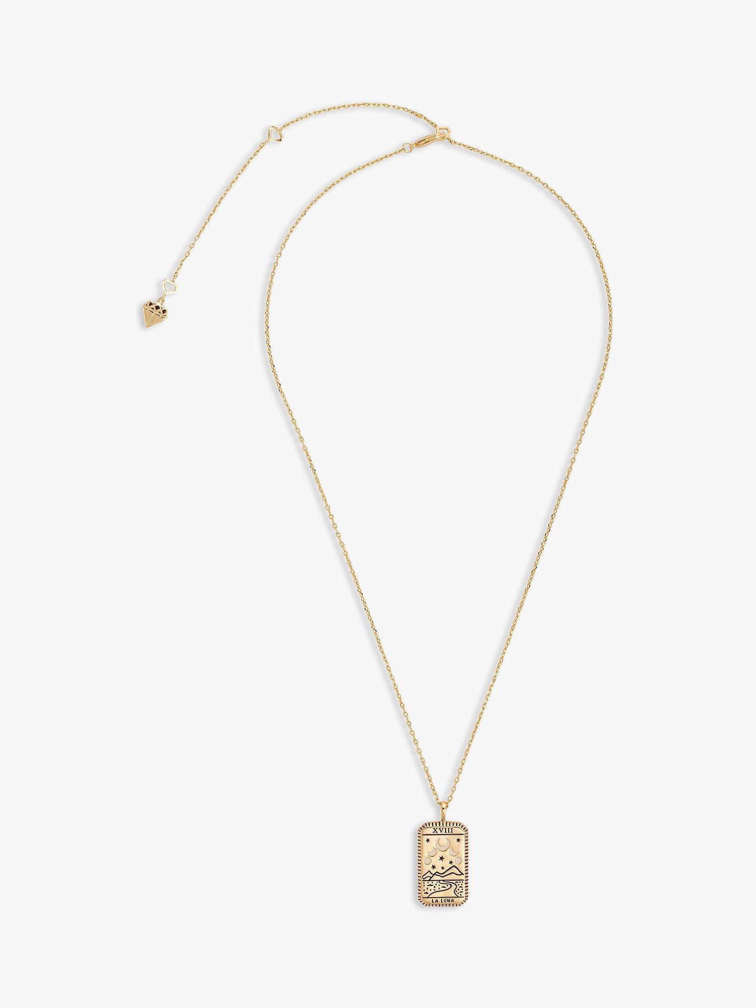 Product image 1 of 4, which shows Wanderlust + Co La Luna Tarot Pendant Necklace, Gold