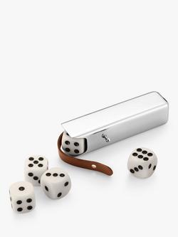 Georg Jensen Sky Dice Game & Stainless Steel Travel Case, Silver, Silver