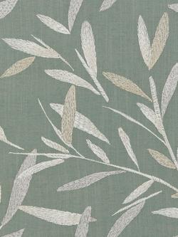 John Lewis Langley Leaf Embroidery Made to Measure Curtains or Roman Blind, Dark Duck Egg, Dark Duck Egg