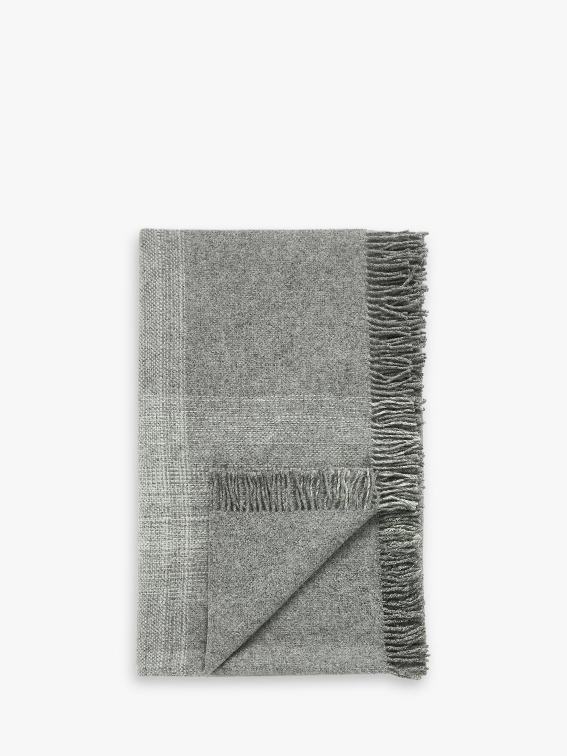 John Lewis Modern Check Throw, Smoke