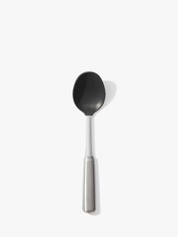 OXO Stainless Steel Solid Spoon with Silicone Head, Silver/Black