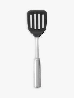 OXO Stainless Steel Slotted Turner with Flexible Silicone Head, Silver/Black