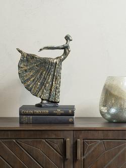 Libra Interiors Standing Female Ballet Dancer Sculpture, H32cm, Antique Bronze - view 2, Antique Bronze