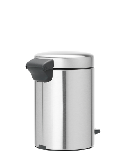 Brabantia newIcon Fingerprint Proof Pedal Bin, 3L, Matt Steel - view 2, Matte Steel