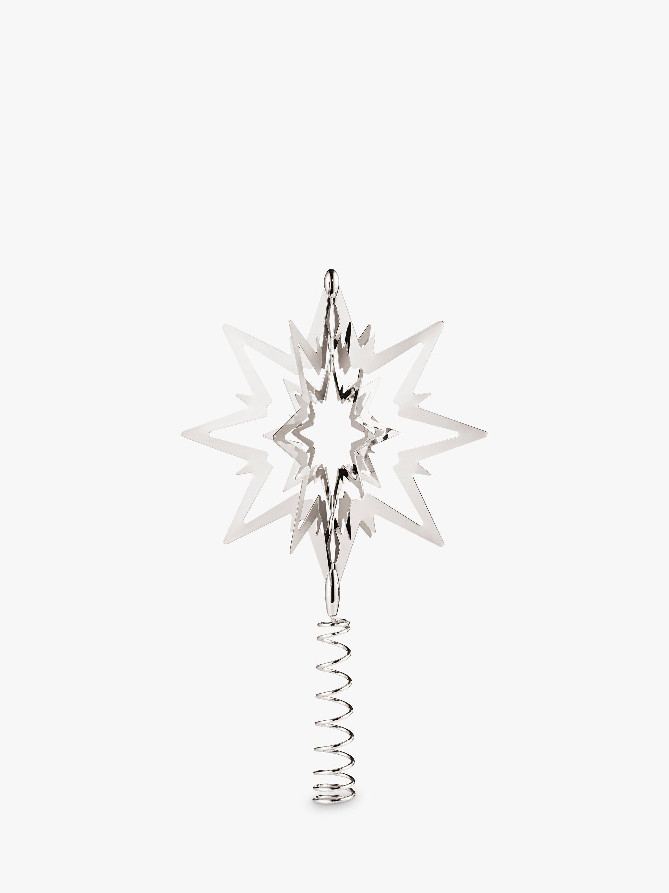 Georg Jensen Palladium-Plated Star Christmas Tree Top Decoration, Silver, Small