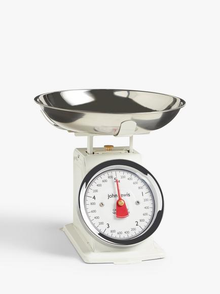 John Lewis Stainless Steel Mechanical Kitchen Scale, 5kg, Ivory, Ivory